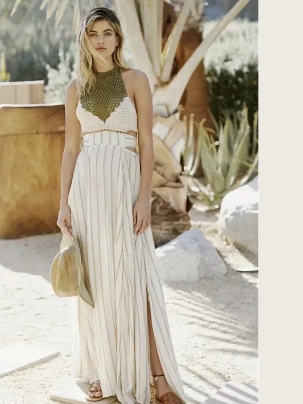 Free People Harper crochet maxi dress